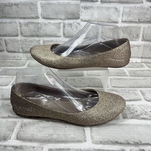Lower East Side Women's Size 9 Gold Glitter Ballet Comfort Shoes